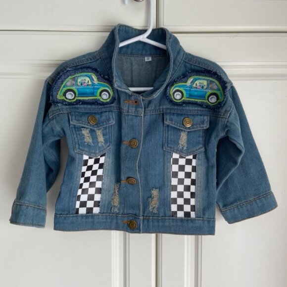 Toddler Custom Car Theme Jean Jacket Size 4 NWT - Picture 2 of 15